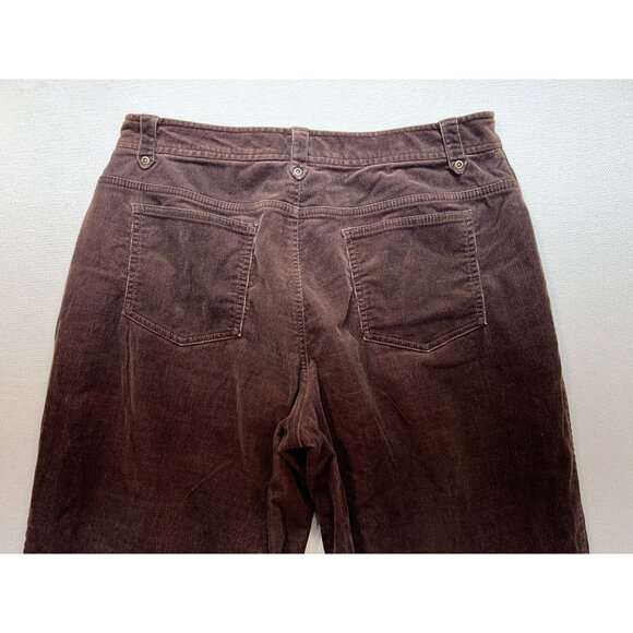 Liz Claiborne Women's Audra Corduroy Pants Straight Leg Size 12 Dark Brown Solid - Picture 9 of 10